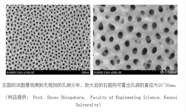 利用日立场发射扫描电镜SU9000观察阳极氧化铝